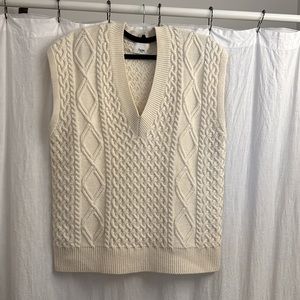 The Frankie Shop White Cable Knit Sweater Vest